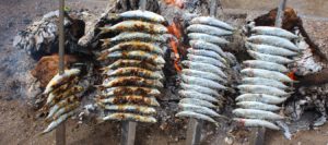 Grilled sardines